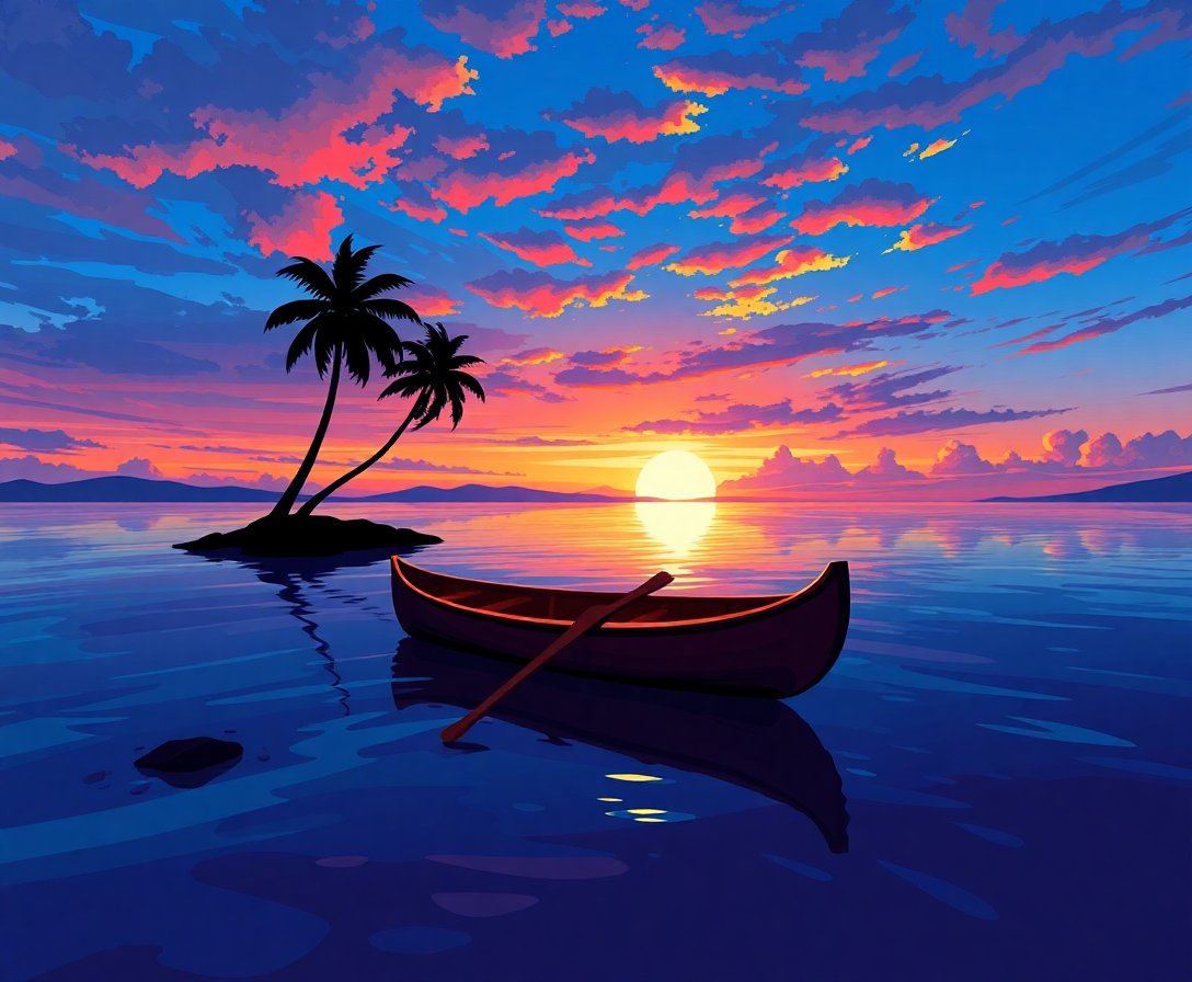 vintage-island-canoe-dawn-paint-by-numbers-kit