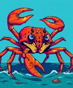 Vintage Island Crab Monster Paint By Numbers