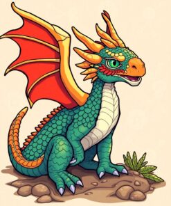 Dragon Hatchling Paint Numbers