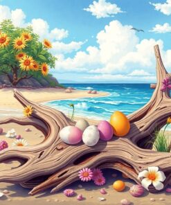 Vintage Island Easter Driftwood Paint By Numbers