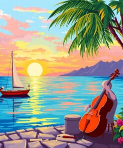 Vintage Island Evening Music Paint By Numbers