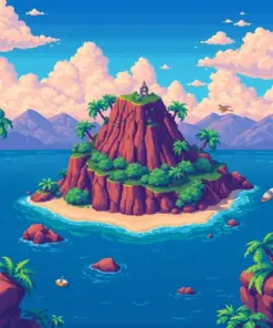 Vintage Island Game Cartridge Paint By Numbers