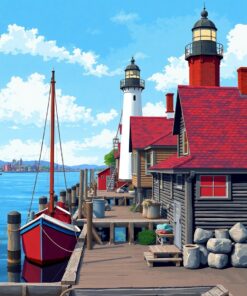 Harbor Lights Paint Numbers