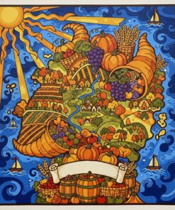 Vintage Island Harvest Map Paint By Numbers