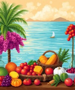 Vintage Island Harvest Spread Paint By Numbers