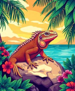 Iguana Basking Paint Numbers