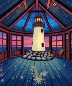Vintage Island Lantern Room Paint By Numbers