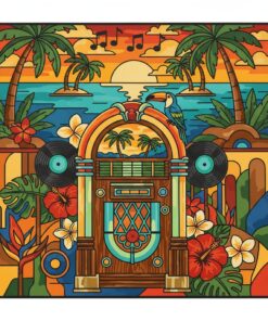 Vintage Island Music Machine Paint By Numbers