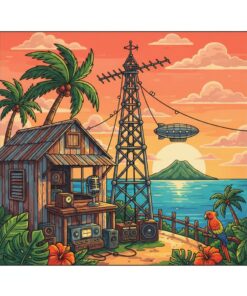 Vintage Island Radio Station Paint By Numbers