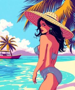 Vintage Island Showgirl Shadows Paint By Numbers