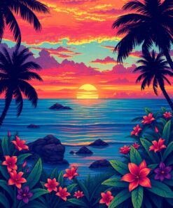 Sunset Bloom Paint Numbers