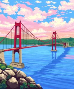 Vintage Island Suspension Bridge Paint By Numbers