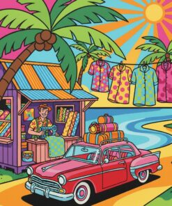 Vintage Island Tailor Shop Paint By Numbers