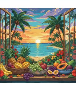 Vintage Island Window Fruit Paint By Numbers