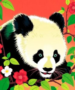 Vintage Jade Vine Panda Paint By Numbers