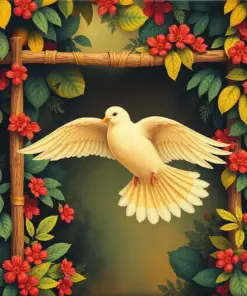 Vintage Jambu Dove Canopy Paint By Numbers