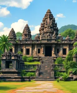 Vintage Java Temple Ruins Paint By Numbers