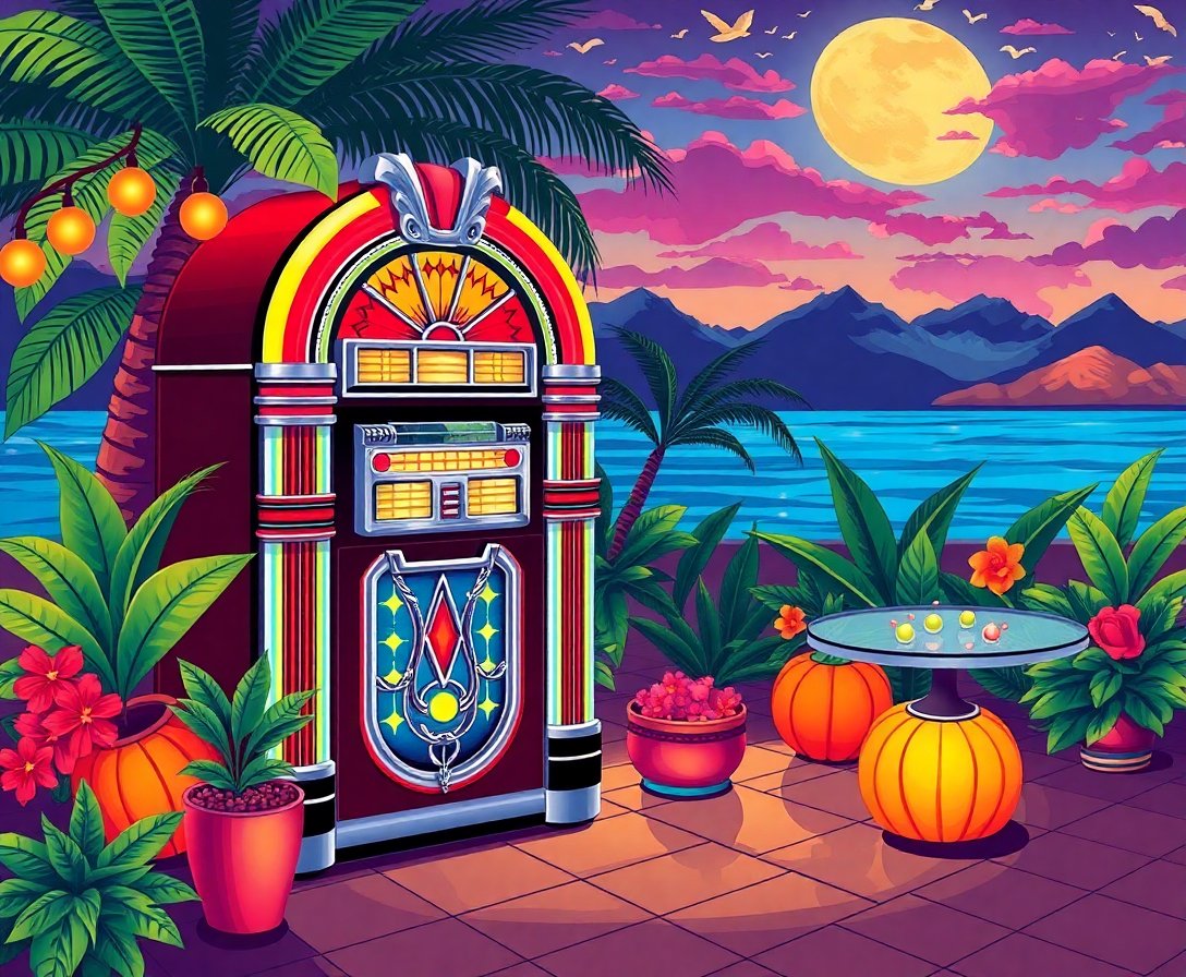 vintage-jukebox-tropical-evening-paint-by-numbers-kit