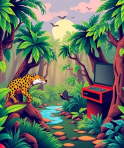 Vintage Jungle Coin Op Paint By Numbers