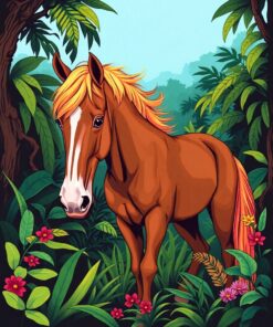 Jungle Equine Paint Numbers