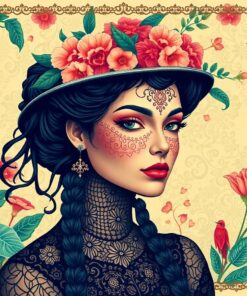 Vintage Jungle Lace Portrait Paint By Numbers