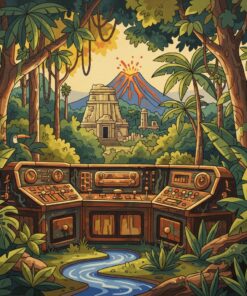 Vintage Jungle Outpost Console Paint By Numbers