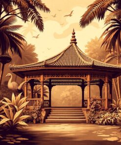 Vintage Jungle Pavilion Paint By Numbers