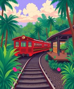 Jungle Railway Paint Numbers