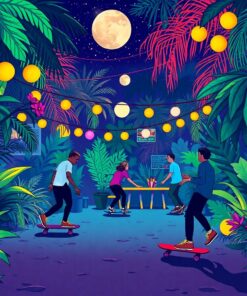 Skate Night Paint Numbers