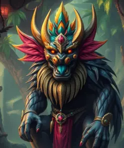 Vintage Jungle Spirit Guardian Paint By Numbers