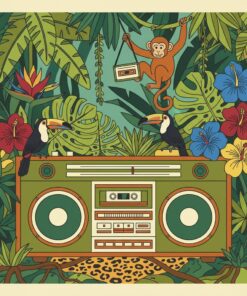 Vintage Jungle Stereo Deck Paint By Numbers