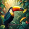 Vintage Jungle Toucan Paint by Numbers