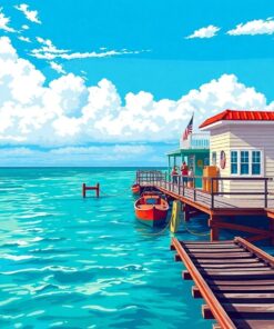 Vintage Key West Boarding Paint By Numbers