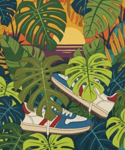 Vintage Kicks Lush Monstera Paint By Numbers