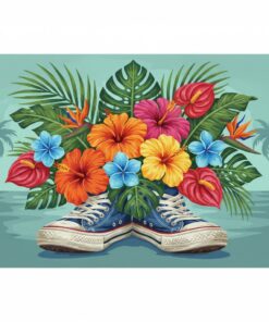 Vintage Kicks Tropical Blooms Paint By Numbers