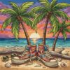 Vintage Kicks Under Palms Paint By Numbers