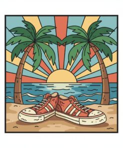 Vintage Kicks Under Palms Paint By Numbers