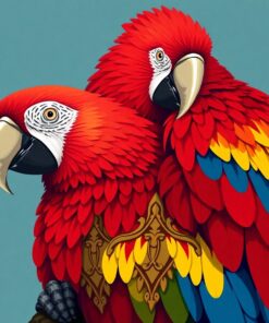 Vintage Knight Scarlet Macaw Paint By Numbers