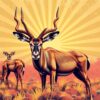 Vintage Kudu Dust Rays Paint By Numbers
