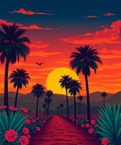 Sunset Palms Paint Numbers