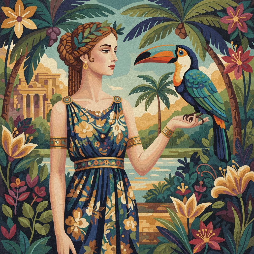 vintage-lady-exotic-bird-paint-by-numbers-kit-classical