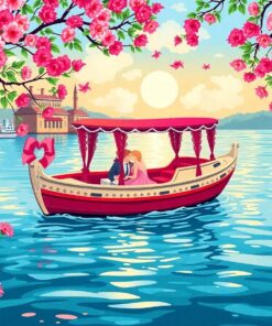 Vintage Lagoon Love Boat Paint By Numbers