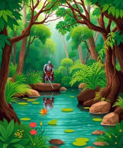 Jungle Pond Paint Numbers