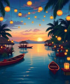 Lit Lagoon Paint Numbers