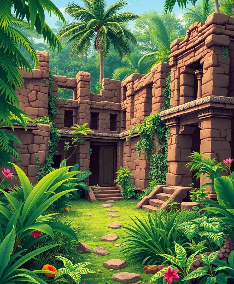 Jungle Ruins Paint Numbers Jungle Ruins Paint Numbers