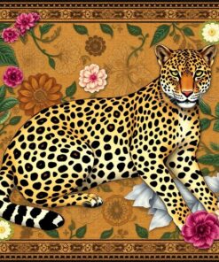 Vintage Leopard Study Rug Paint By Numbers