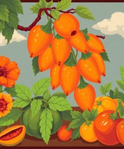 Vintage Libra Papaya Harvest Paint By Numbers