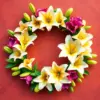 Vintage Lily Spring Wreath Paint By Numbers