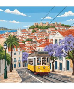 Vintage Lisbon Tram Route Paint By Numbers