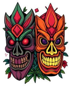 Tiki Masks Paint Numbers